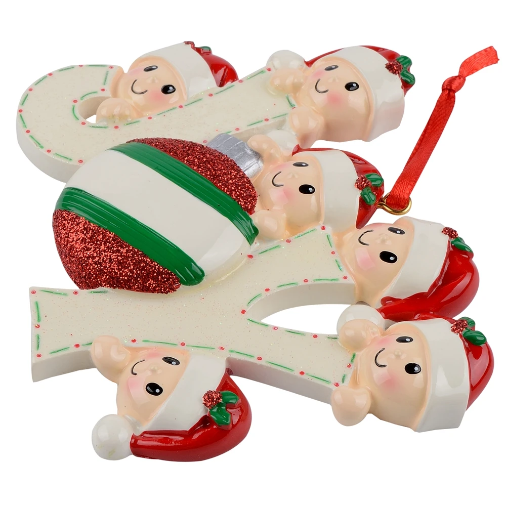 Joy Family Members of 6 Personalized Christmas Holiday Ornaments
