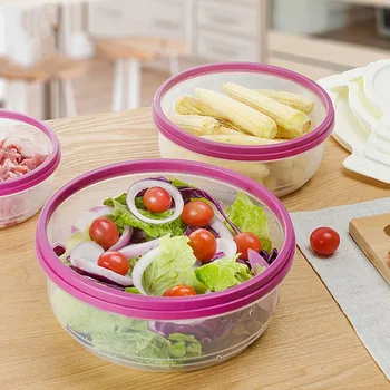 

Creative 1Pcs Plastic Transparent Vegetable Fruit Storage Portable Outdoor Organizer Food Container Kitchen Accessories