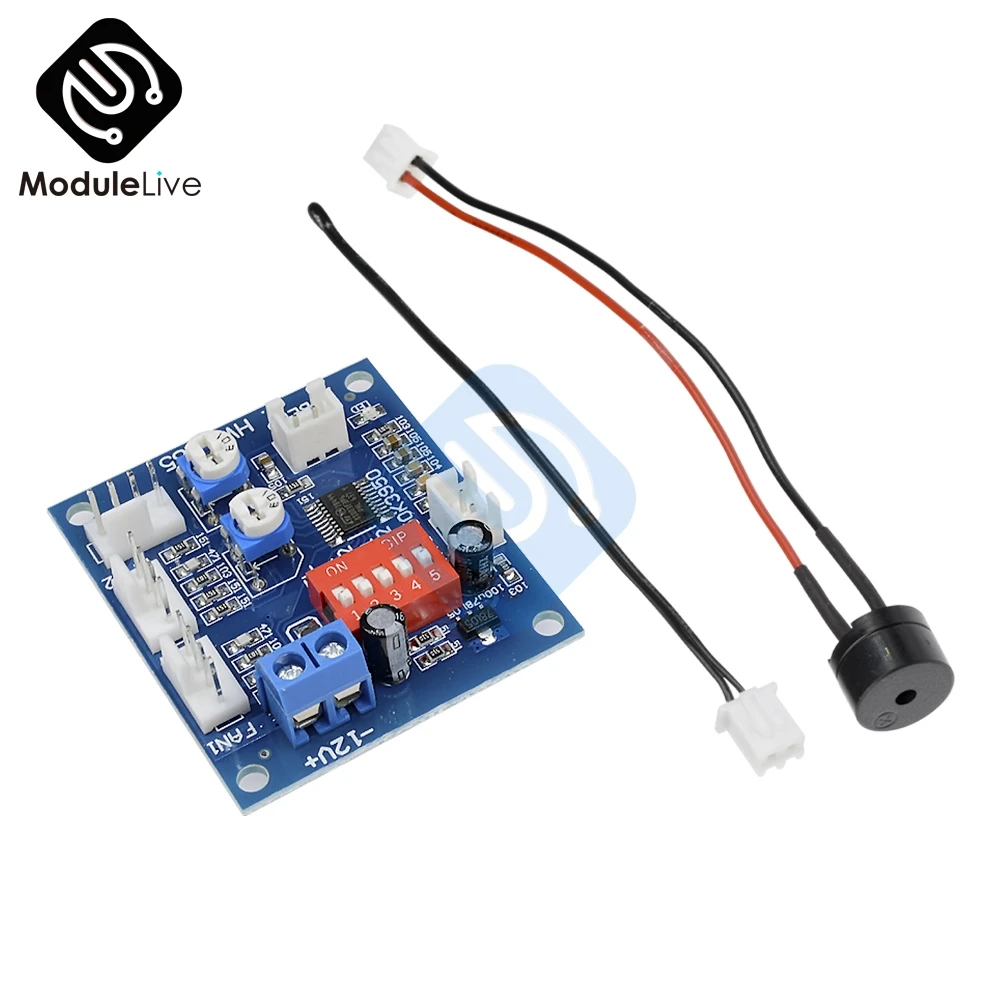 

NTC 3950 Thermistor PWM Temperature Probe Speed Controller Board Control Module Buzzer DC 12V 5A CPU Fan High-Temp Alarm 50k