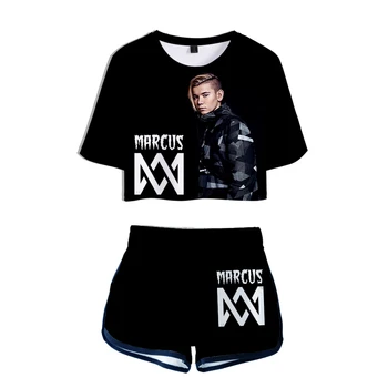 

Summer 2 Pieces Sets MARCUS&MARTINUS 3D Print Two Pieces Sets Women Fashion Clothes Hot Sale Casual Harajuku shorts+T Shirt