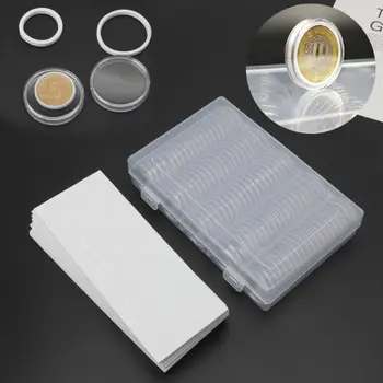 

100Pcs 30mm Coin Capsules Protect Gasket Coin Collection Box Transparent Storage