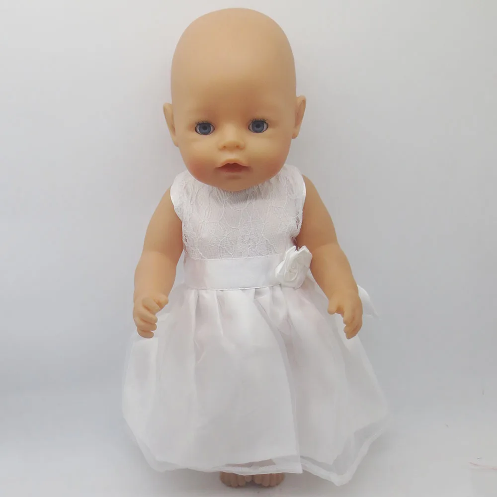 

Doll clothes 43CM doll white gauze wedding dress dress new doll accessories f76
