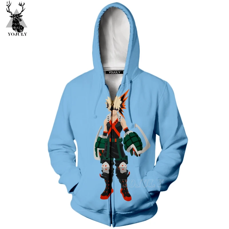 YOJULY/футболка унисекс с 3D принтом аниме My Hero academic Bakugou Katsuki Повседневная