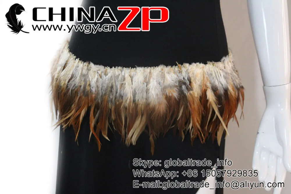 15  Strung Chinese Rooster Saddles feathers Red Mix (6)