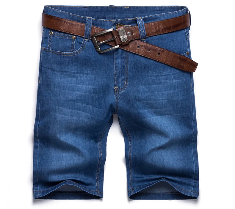 Drizzte мужские плюс размер 44 46 48 50 52 джинсовые шорты стрейч светло-голубые тонкие джинсовые шорты большой и брюка с высокой талией брюки