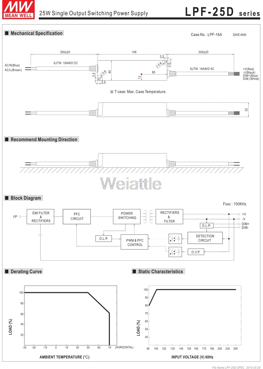 Означает проверенный LPF-25D-12 12 V 2.1A meanwell LPF-25D 12 V 25,2 W одиночный выход Индикатор коммутации Питание