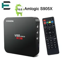 V88 V88 de mise à niveau Pro TV Boîte S905X Quad Core 4 K H.265 Android 6.0 IPTV Set Top Box KODI 16.1 2.4 GB WiFi DLNA Media Player