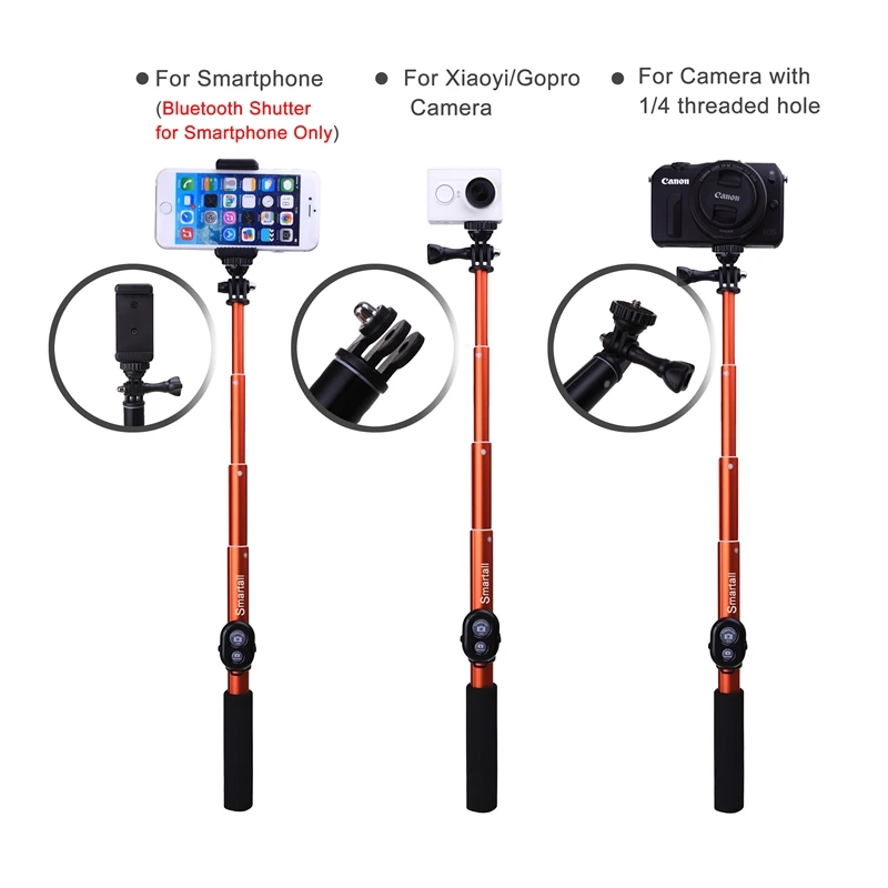 

For Samsung C5 NOTE 7 Smartphones Extendable 39" Monopod Waterproof Gopro Selfie Stick+Wireless Bluetooth Remote Camera Shutter