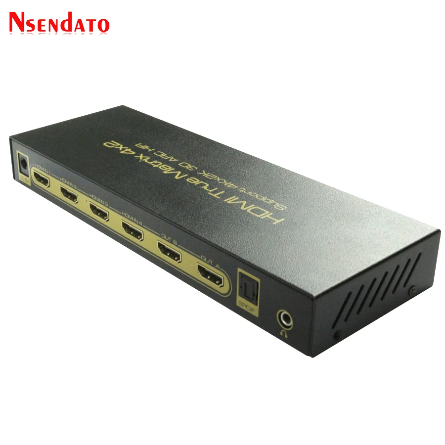 4K * 2K 30 Гц HDMI настоящая матрица 4X2 переключатель сплиттер для LPCM7.1 DTS Dolby ARC SPDIF 4 в 2