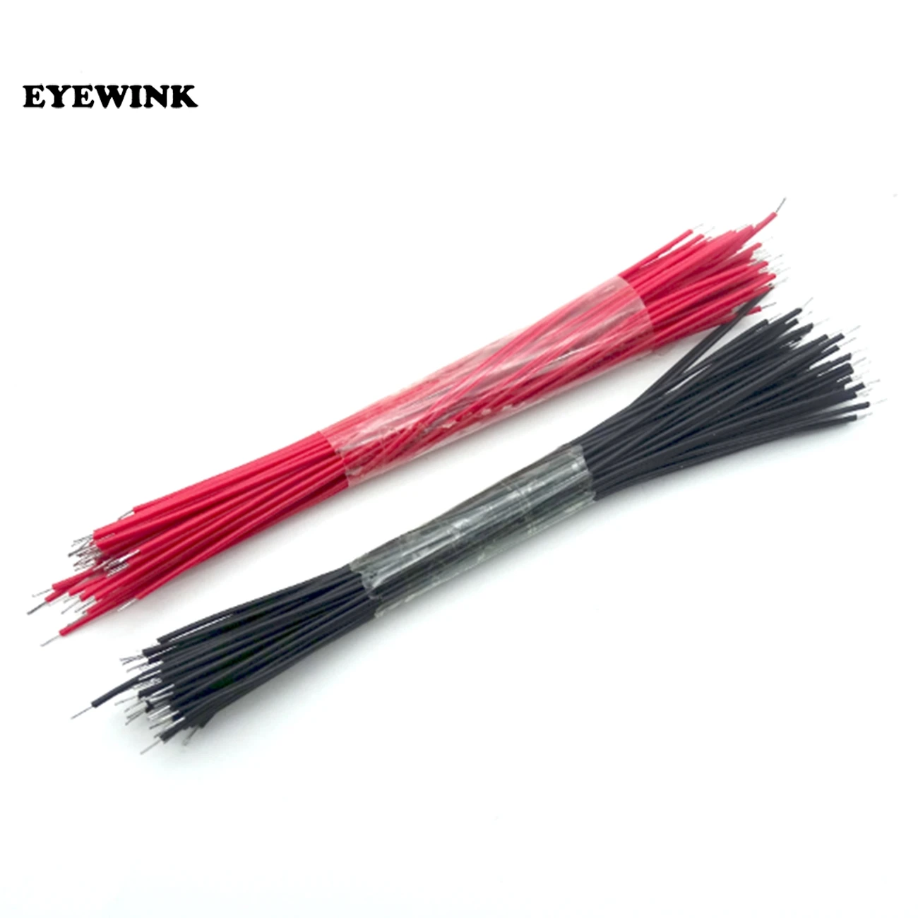 

EYEWINK 100pcs Breadboard Jumper Cable Wires Tinned 0.96cm Black & Red _wire