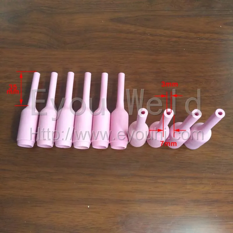 

10pcs 10N51L 3# Special Thin Long Tube For Narrow / Deep Hole / Gap - TIG Welding Ceramic Nozzle [WP-17 WP-18 WP-26]