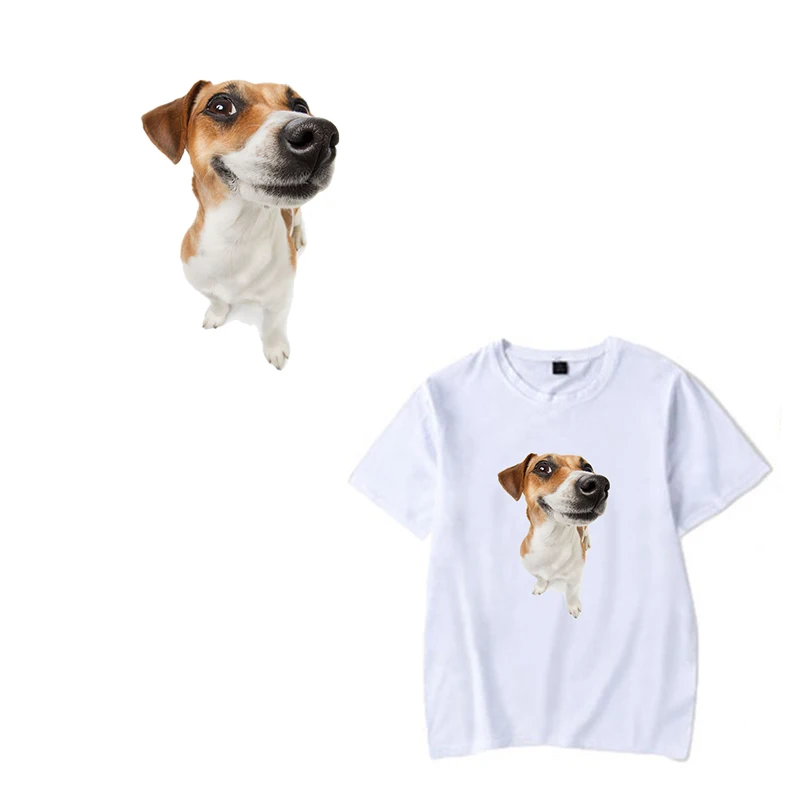 

Naughty Cute Dog Iron on Heat Transfer Printing Patches Sticker Washable For T-shirts Clothing DIY Stickers Appliques 2019