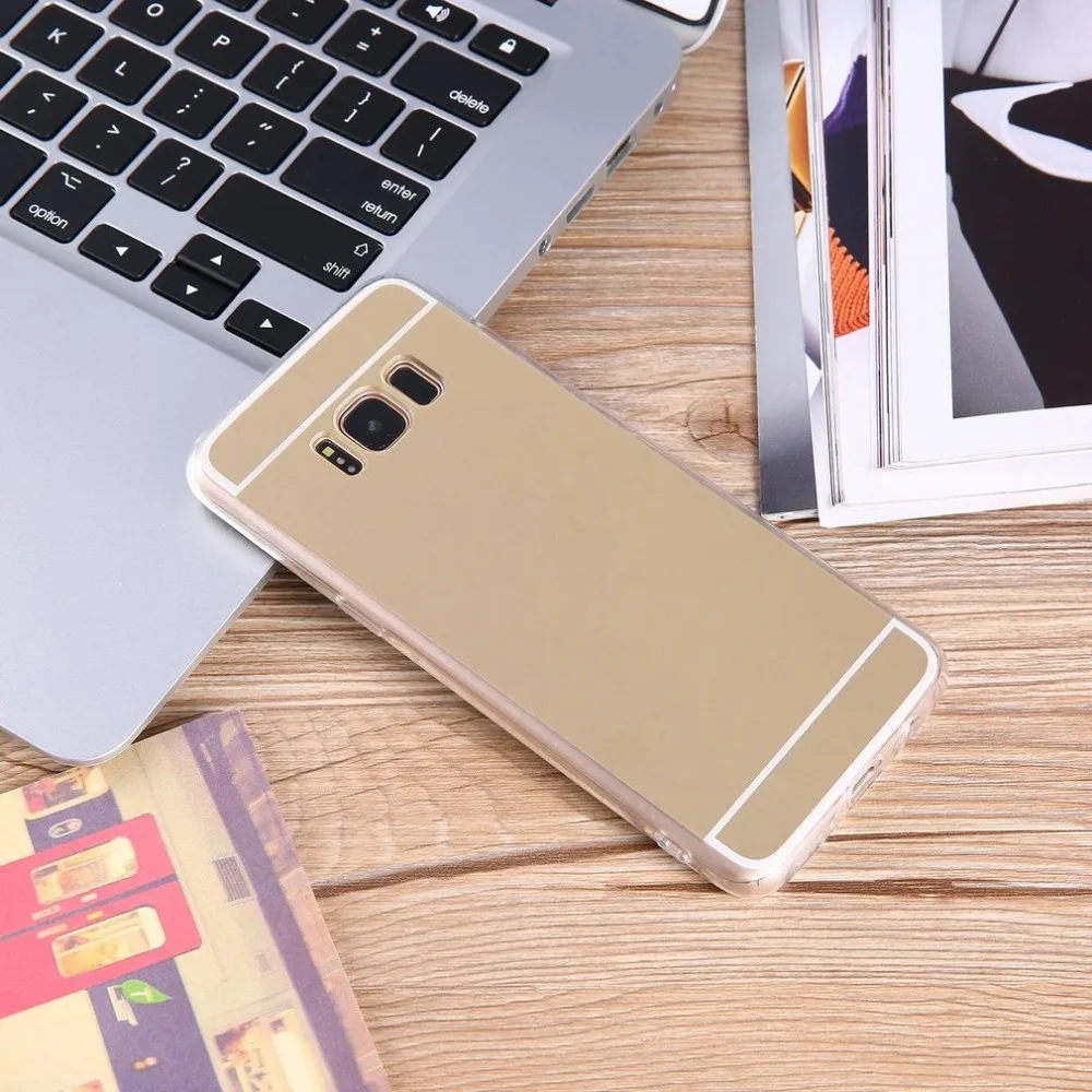 

2 Pcs Ultra-thin Soft Silicone TPU Back Make-up Mirror Protective Phone Case for Apple S8 Smartphone Cover