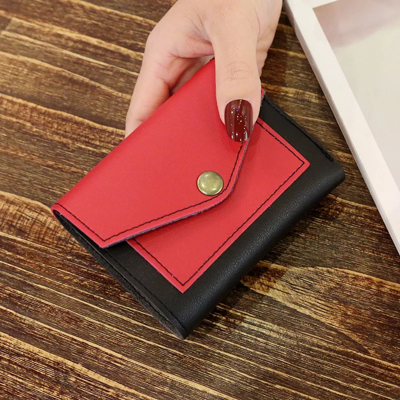 2018 Fashion Women Small Wallets Solid Mini Card Holder Wallet Female Black Credit Card Coin ...