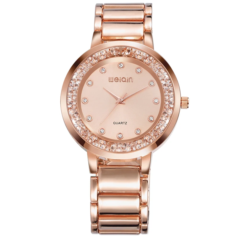 

WEIQIN Bracelet Watch Women Quartz Women Watches Rose Gold Luxury Crystal Rhinestone Ladies Wristwatch montre femme cristal 2