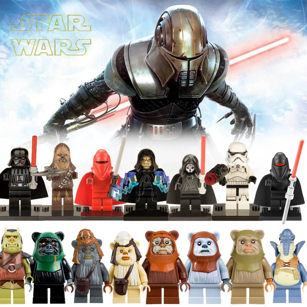 

Star Wars Darth Vader Figures Chewbacca Liea Han Solo Master Yoda Jedi Knight Compatible Legoing Building Blocks for Children