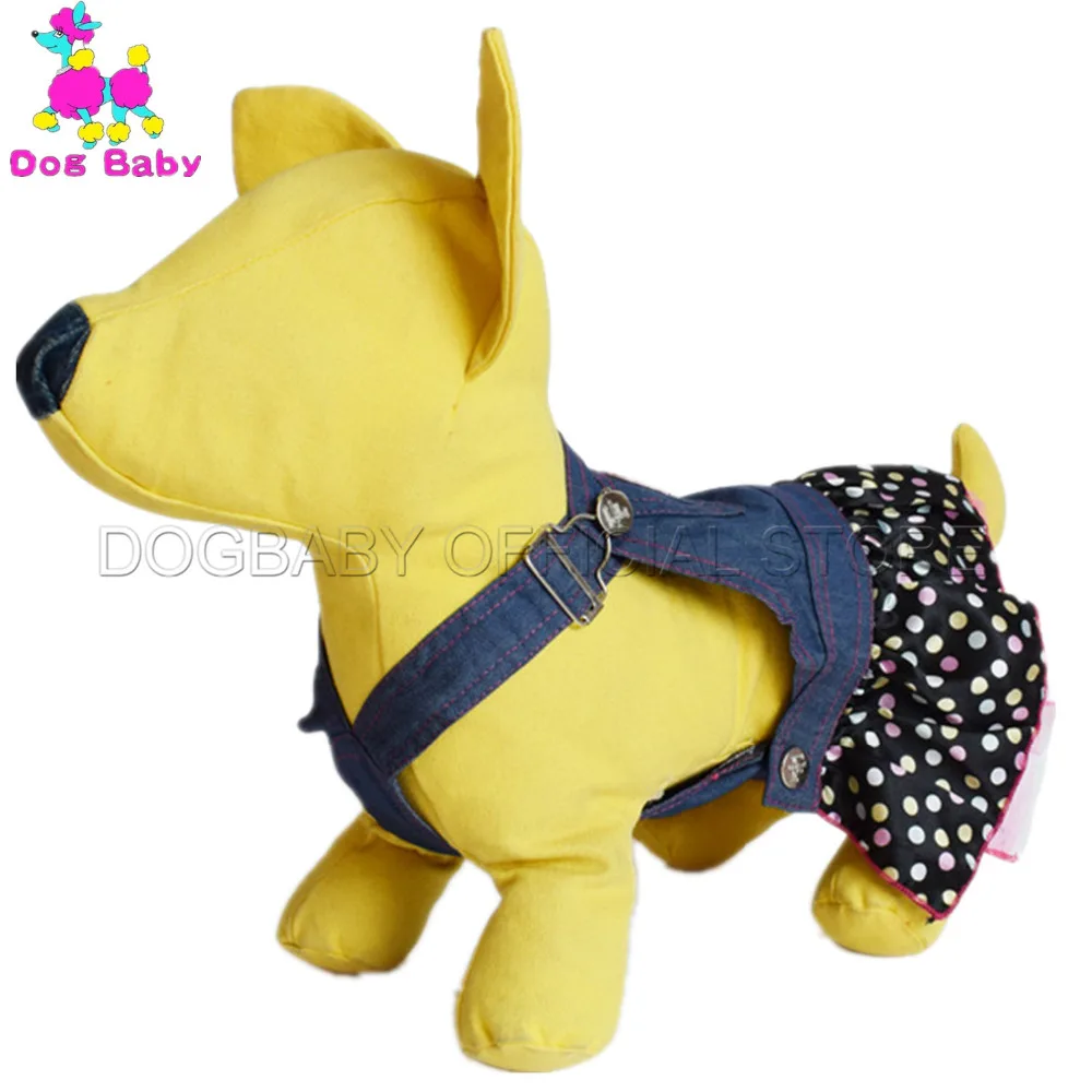 DOGBABY платье для собак однотонная джинсовая юбка питомцев весенне летняя одежда