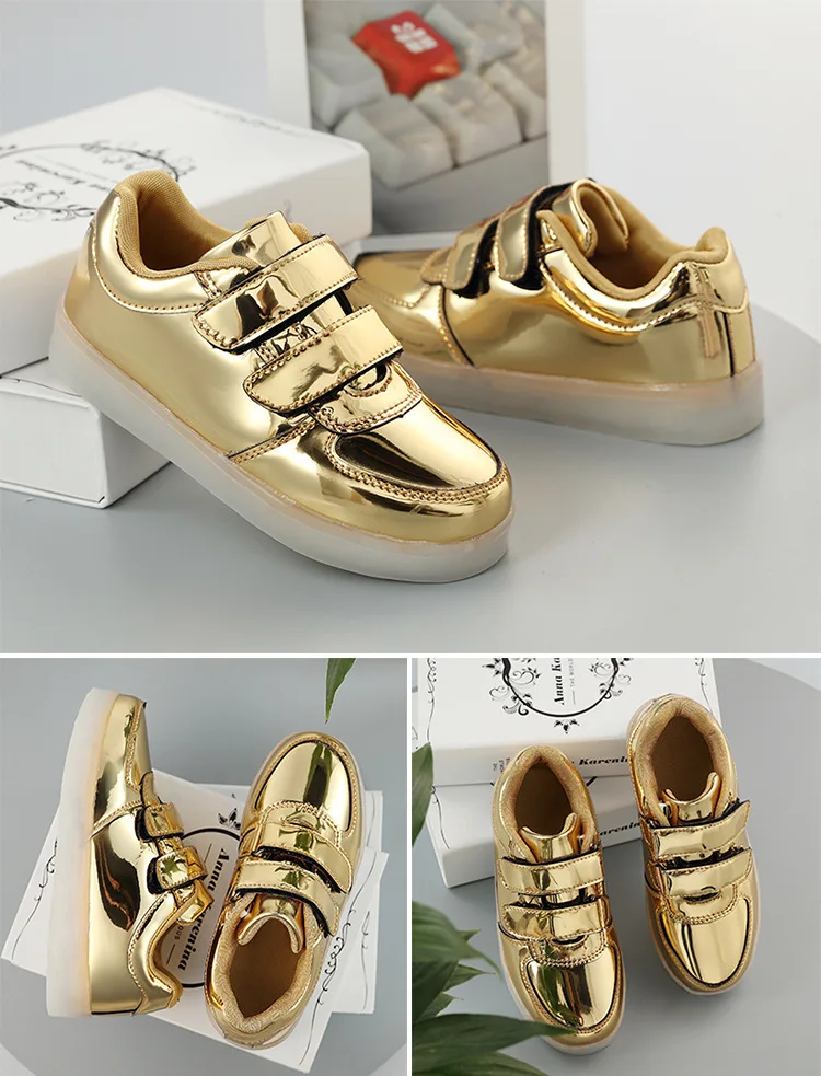 Loop de Carregamento Sapatos das Meninas dos Meninos Sapatos de Flash Kashiluo Crianças Levaram Sapatos Sneakers Crianças Gancho Usb Moda Luminosa Brilhante 14 High Quality fashion shoes girls