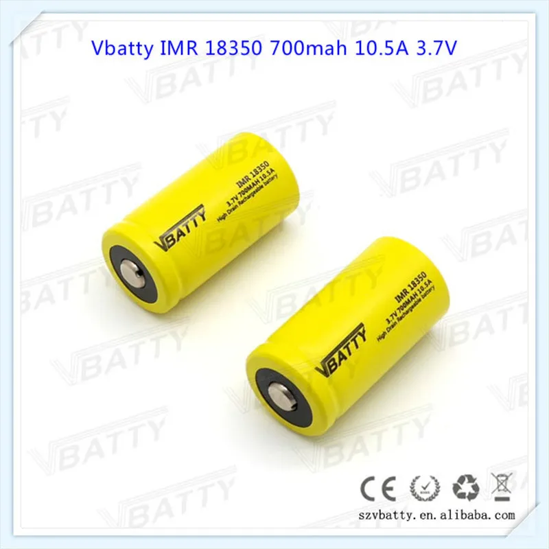 Vbatty 18350 фиолетовый 10.5A 3 7 V 700mAh аккумуляторная батарея 700mah (1 шт)|battery 18350|battery battery