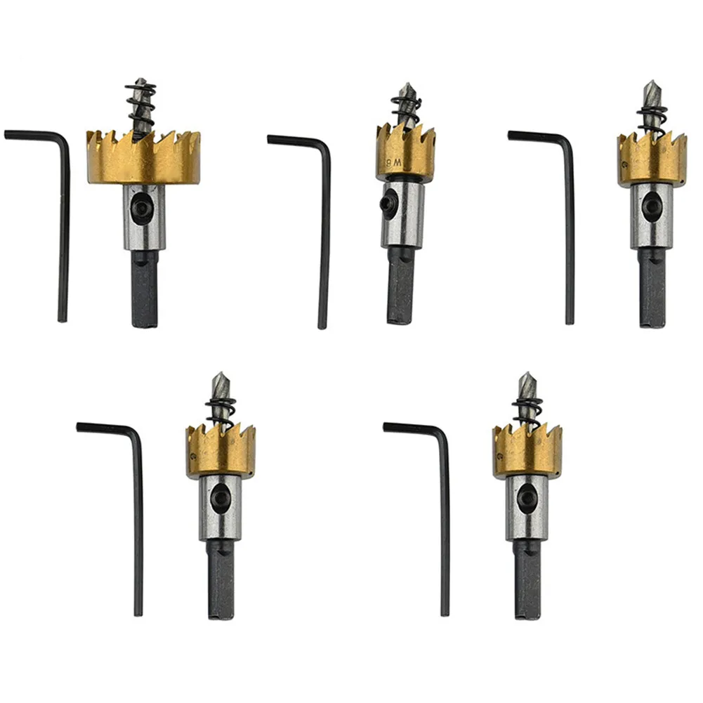 16-30 мм/0,63-1,18 дюймов Титан высокая скорость высокопрочная нержавеющая сталь отверстие пилы сверло набор с 5 гаечные ключи для дерева
