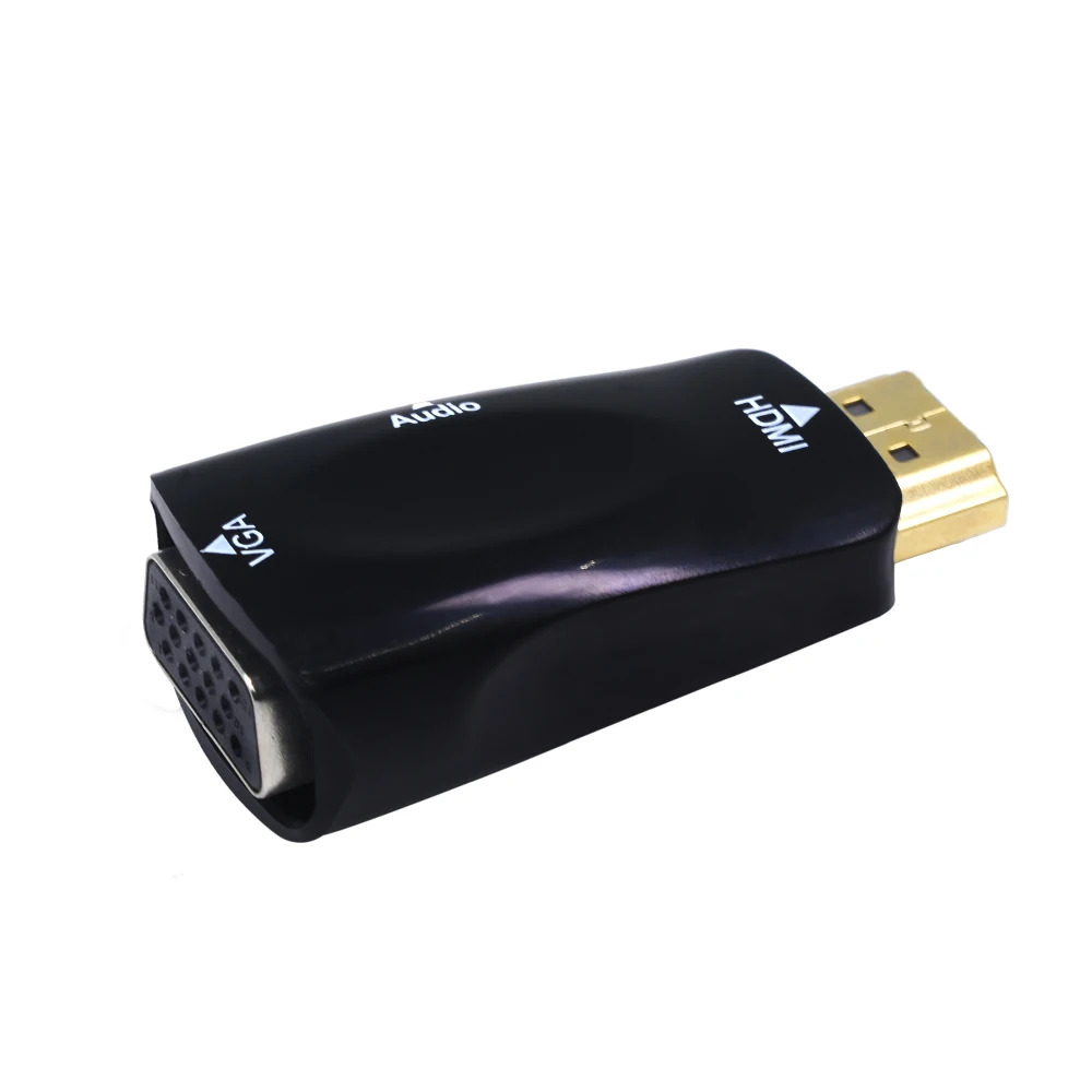 TISHRIC HDMI لمحول VGA الرقمية إلى التناظرية محول صوت مع الصوت كابل دعم HD 1080 P للتلفزيون المحمول مربع العارض