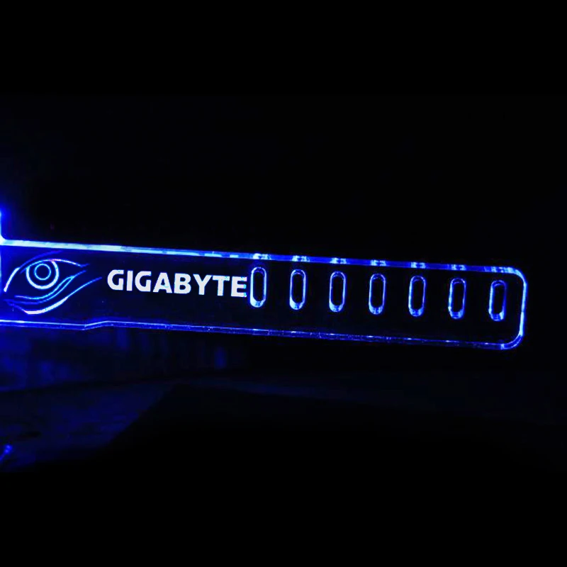 Newest Blue For GIGABYTE PCI HIS LED Luminous Computer Main Box Cool Graphics Custom Support Frame Display Cards Components Jack