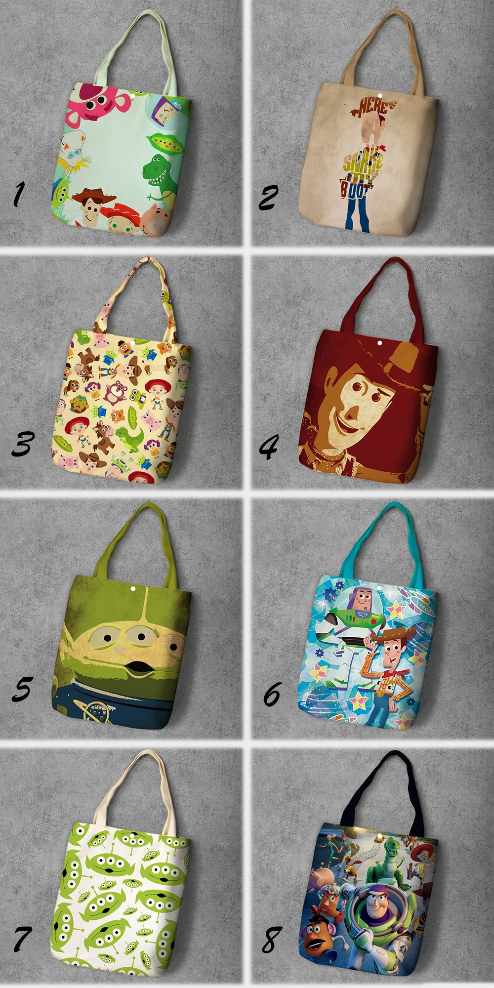 

IVYYE Toy Story Woody Fashion Anime Foldable Canvas Shopping Bag Casual Shoulder Bags Customized Tote Handbag Lady Girls New