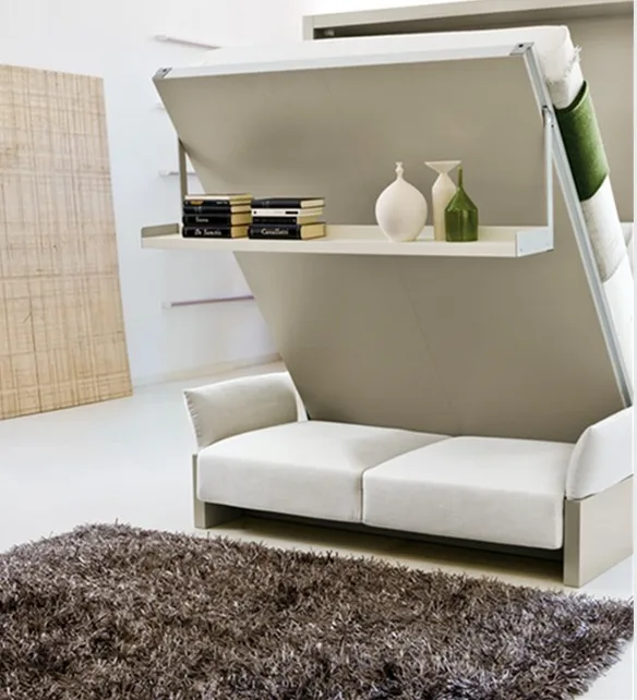 Mini apartamento decoração de móveis wallbed aparece em