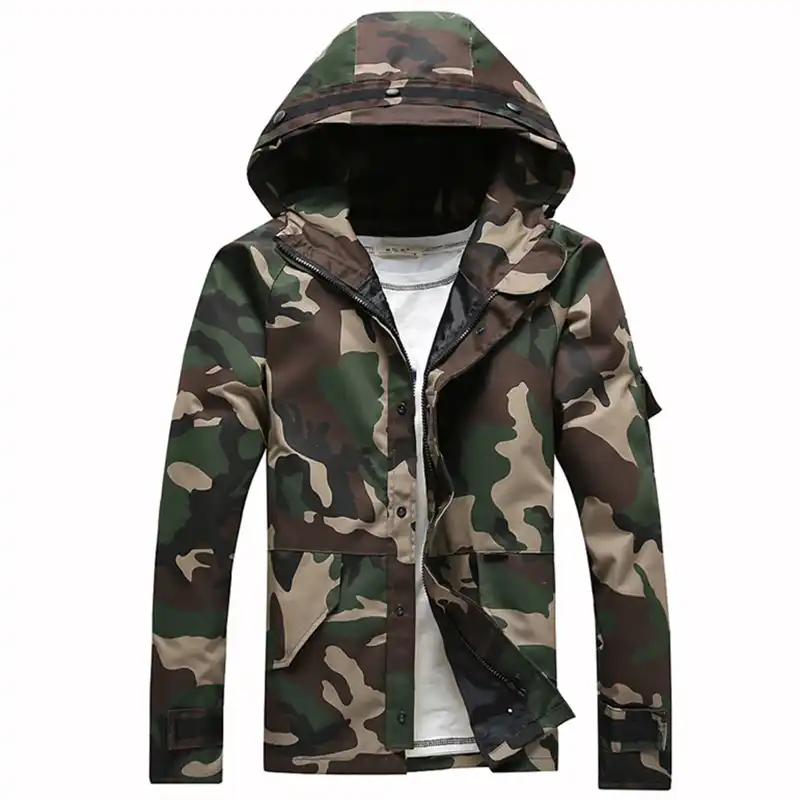 Новая трендовая камуфляжная куртка с капюшоном для мужчин Veste Homme 2017 Весенняя