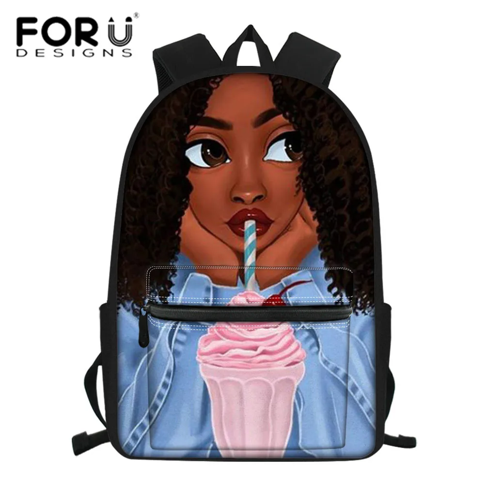 Школьный рюкзак FORUDESIGNS для детей черная школьная сумка с художественным принтом