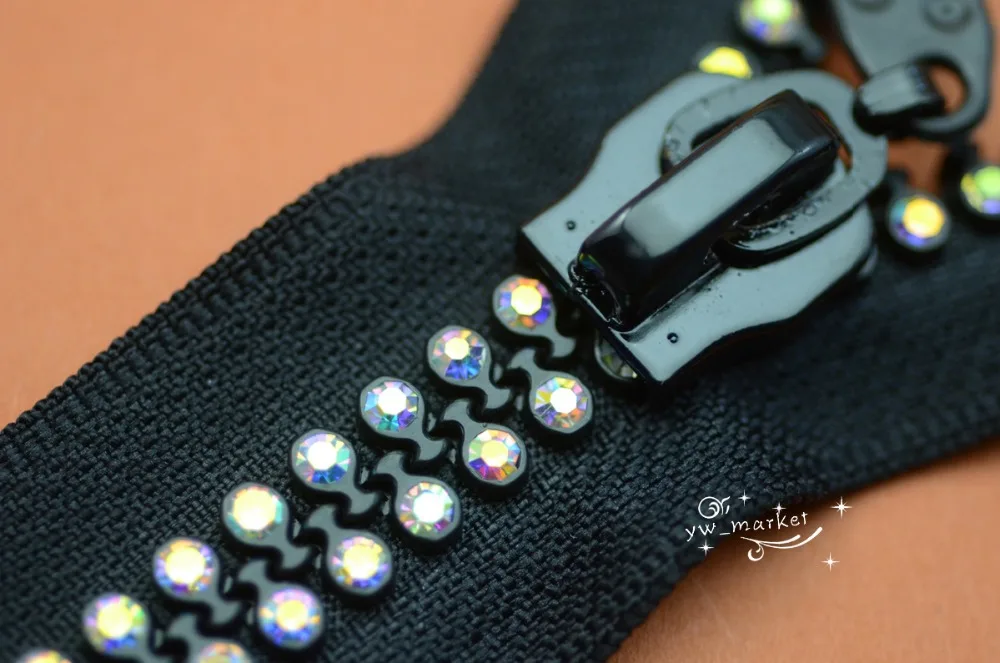 2 pcs 60cm 2 row A grade AB Crystal Rhinestone zippers Great for