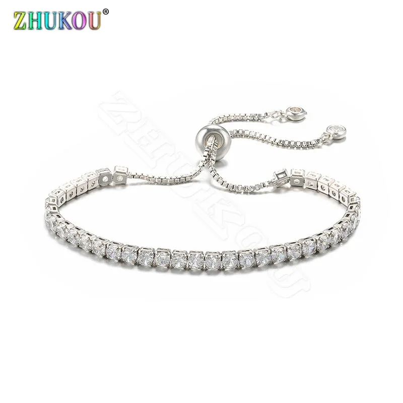 ZHUKOU Модные женские браслеты для влюбленных медные браслеты дружбы детский браслет на год цепочка на подарок браслет - Окраска металла: silver