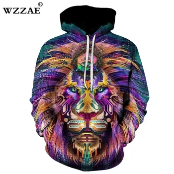 

2018 New Painting Lion Head 3d Hoodies Plus Size Men Hoody Sweatshirt Moletom Alisister Hip Hop Unisex Tracksuit Pullover