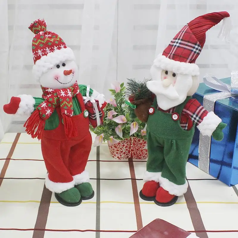 

Christmas Decorations for Home Xmas Standing Doll Santa Snowman Toys for Kids Desktop Window Ornament Natal New Year Supplies