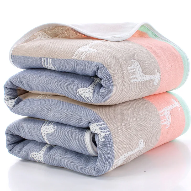 Детское одеяло 80*80 см муслиновый хлопок 6 слоев толщиной новорожденных пеленание осень ребенка пеленать постельные принадлежности получения Одеяло - Цвет: 6 Layers Fawn