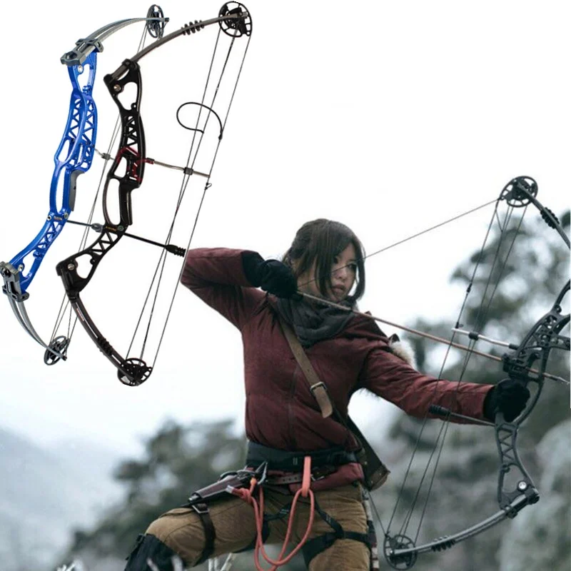

Compound Bow 40-60lbs Aluminum Alloy Slingshot Bow with Peep Sight for Hunter Outdoor Archery Hunting Shooting