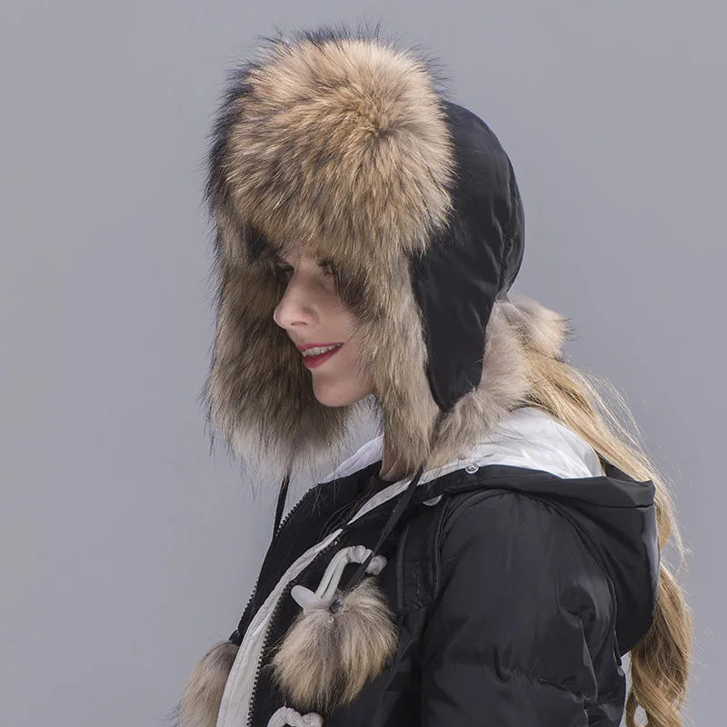 raccoon fur hat woman 3