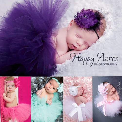 Cute Toddler Newborn Baby Girl Tutu Skirt & Headband Photo Prop Costume Outfit