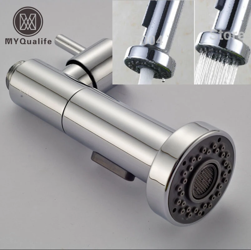 

Free Shipping Dual Sprayer Kitchen Replacement Head Chrome polish ABS Kitchen Faucet Sprayer Spout