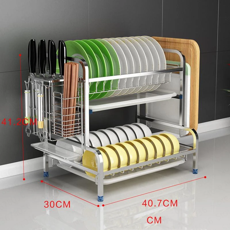 Кухонная сушилка для посуды из нержавеющей стали, сушилка для сушки посуды, посуда для посуды, дренажный шкаф, ящик для хранения, стойка