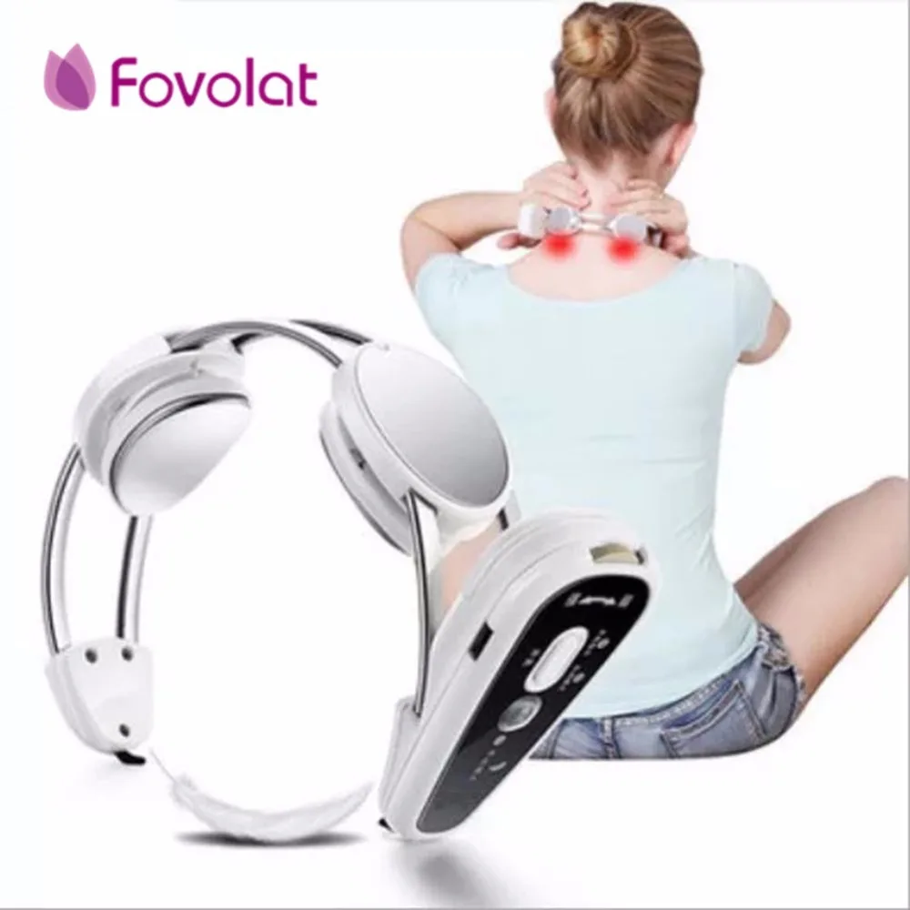 Kopen Gezondheidszorg Smart Oplaadbare USB Infrarood Verwarming Nek Massager Elektrische Relax Cervicale Behandeling Acupunctuur Stimulator
