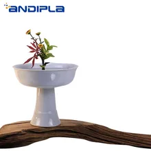 Японский стиль икебана Изысканная белая фарфоровая ваза высокой ноги цветочный горшок мороженое чаша Свадебный десерт конфеты тарелка, украшение