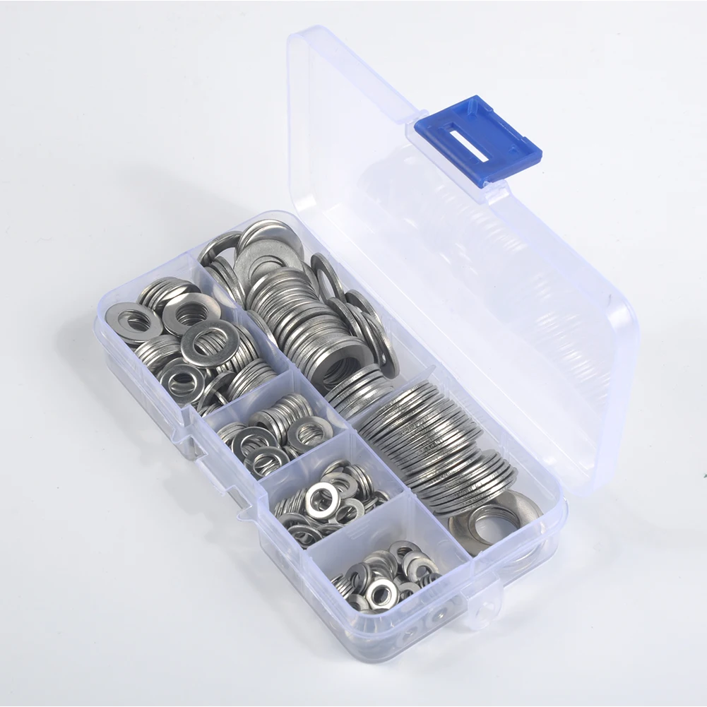 

270PCS Box-packed Stainless Steel Round Washer Flat And Lock Washer Assortment Kit
