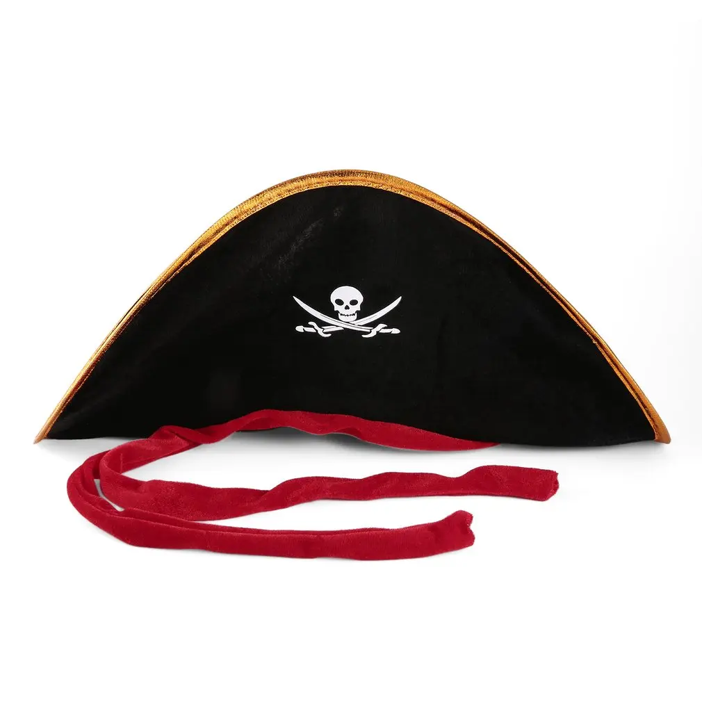 Pirate Captain Hat Skull & Crossbone Design Cap Costume Fancy Dress for Party Halloween Cosplay Polyester Hat Cap Pirate Captain Hat Skull & Crossbone Design Cap Costume Fancy Dress for Party Halloween Cosplay Polyester Hat Cap