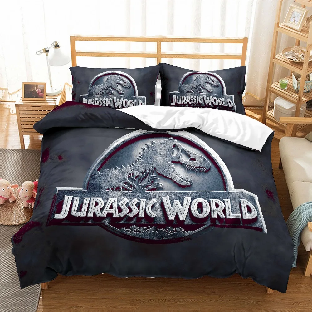 JURASSIC T-REX DINOSAUR DOUBLE DUVET COVER SET EXCLUSIVE PARK