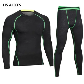 

LIS ALICES Autumn Winter Thermal Underwear Men Quick Dry Elastic Compression Warm Long Johns Male Casual Thermo Underwear Set