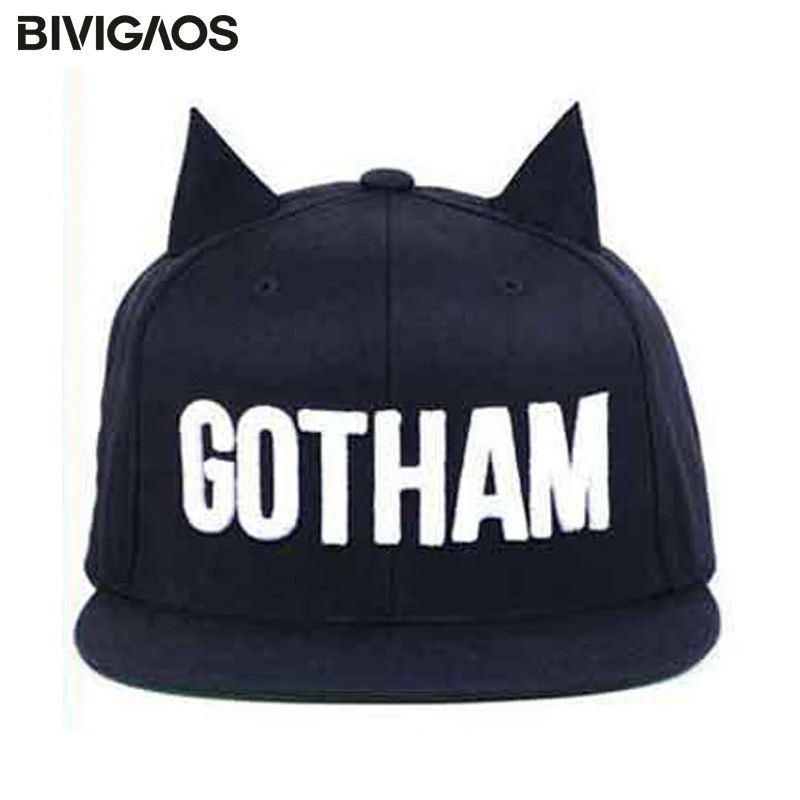 

New Fashion Men Womens Bones Gorras Snapbacks GOTHAM Little Devil Horns Ears Hip Hop Cap Casual Baseball Caps Female Hats Swag