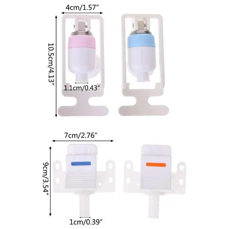 MEXI Water Dispenser Replacement Push Type White Plastic Tap Faucet 2 Pcs MEXI Water Dispenser Replacement Push Type White Plastic Tap Faucet 2 Pcs
