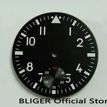 Классический BLIGER 38,9 мм черный стерильные циферблат белыми цифрами Часы Marks набора, пригодный для ETA 6498 рука обмотки движение D9