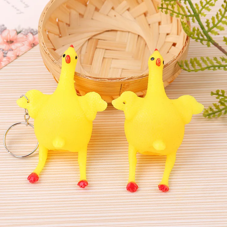Huilong Creative Toys Funny Venting Chicken Keychain Smashing Chicken Spoofing Laying Hens Decompression 3